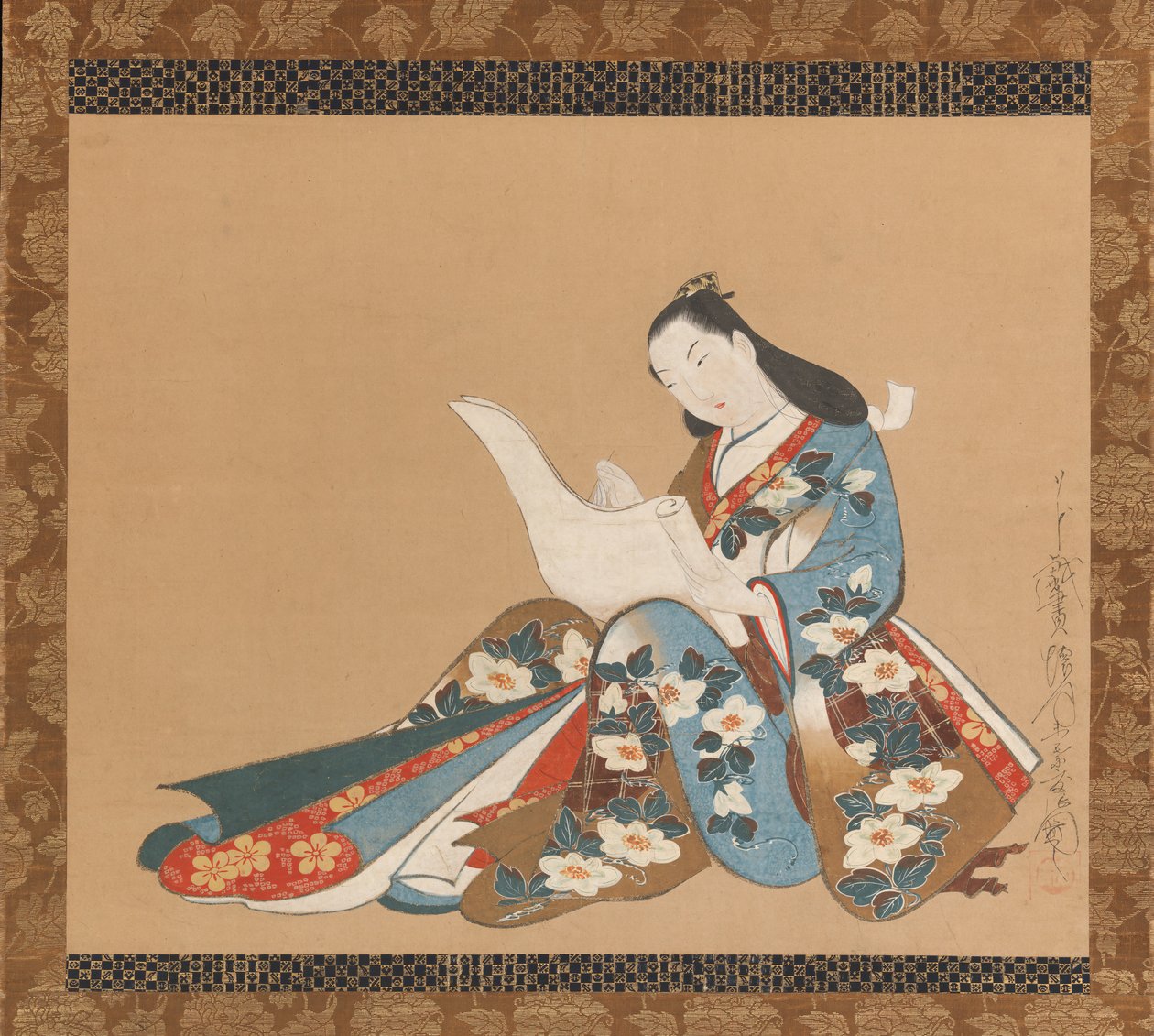 Courtesan Writing a Letter , ca. 1715. de Kaigetsudō Doshin