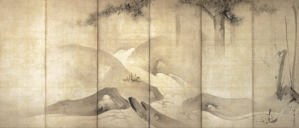 Pinho e ameixa por luar de Kaiho Yusho