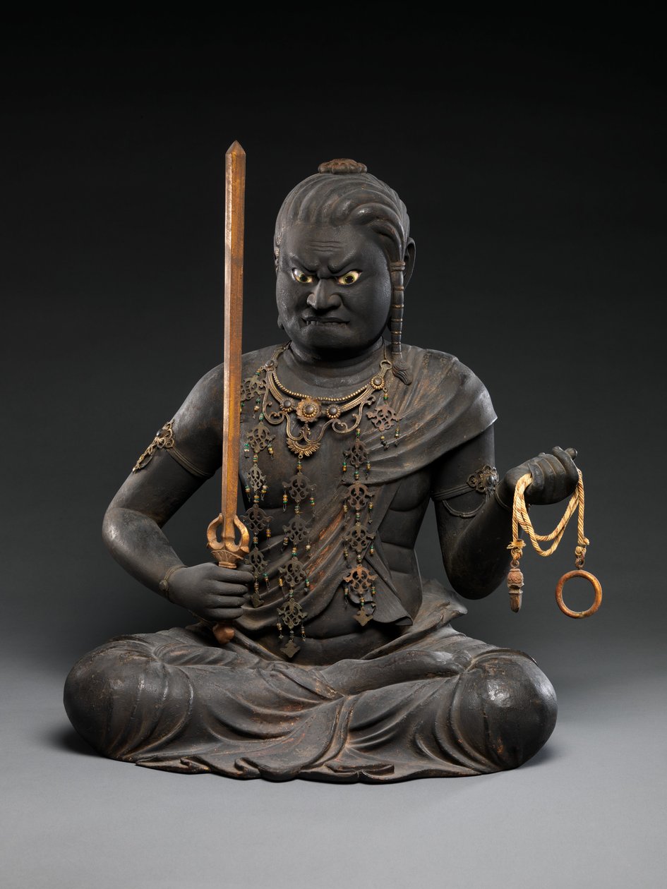 Fudō Myōō, início do século XIII (verniz e ouro com cristal) de Kaikei Kaikei