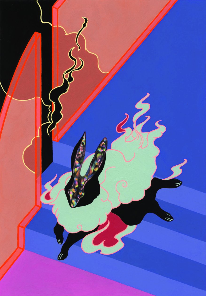 Running Hare, 2019 (suportes mistos em papel) de Kam Tsz