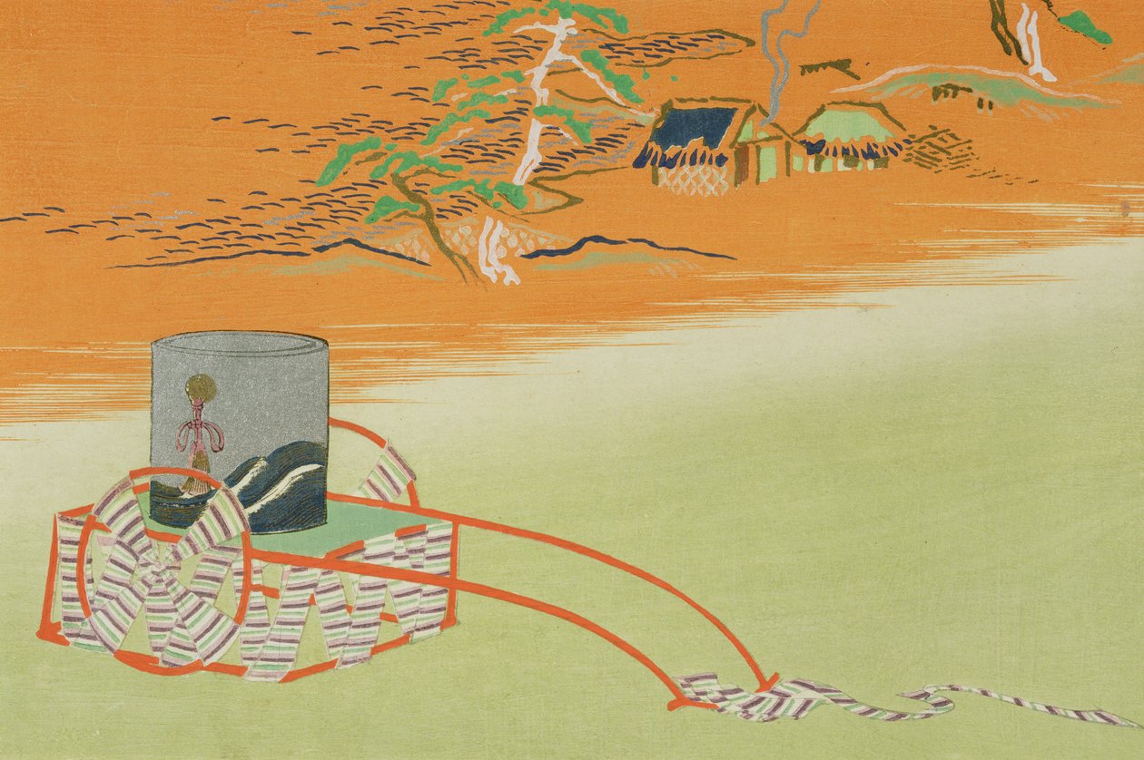 Um carrinho de mão de água salgada, 1903 (impressão de woodblock de cor) de Kamisaka Sekka