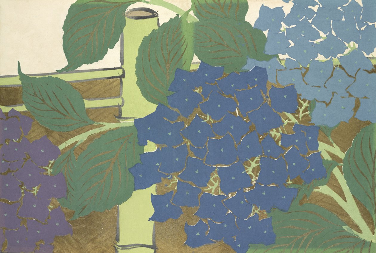 Ajisai, de Momoyo-gusa de Kamisaka Sekka