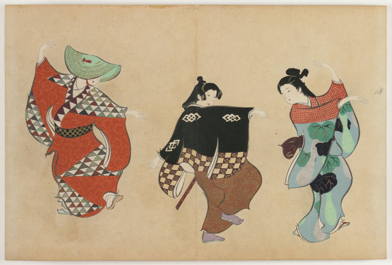 Flores de Cem Mundos (Momoyogusa): Dança (Odori) de Kamisaka Sekka