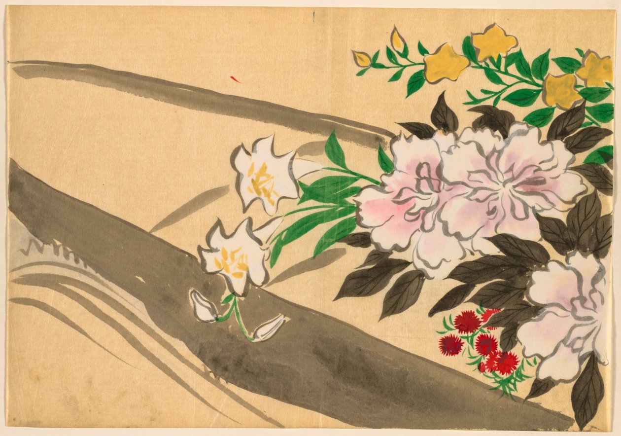 Flores de Cem Mundos (Momoyogusa): Barco de flores (Hanabune) de Kamisaka Sekka