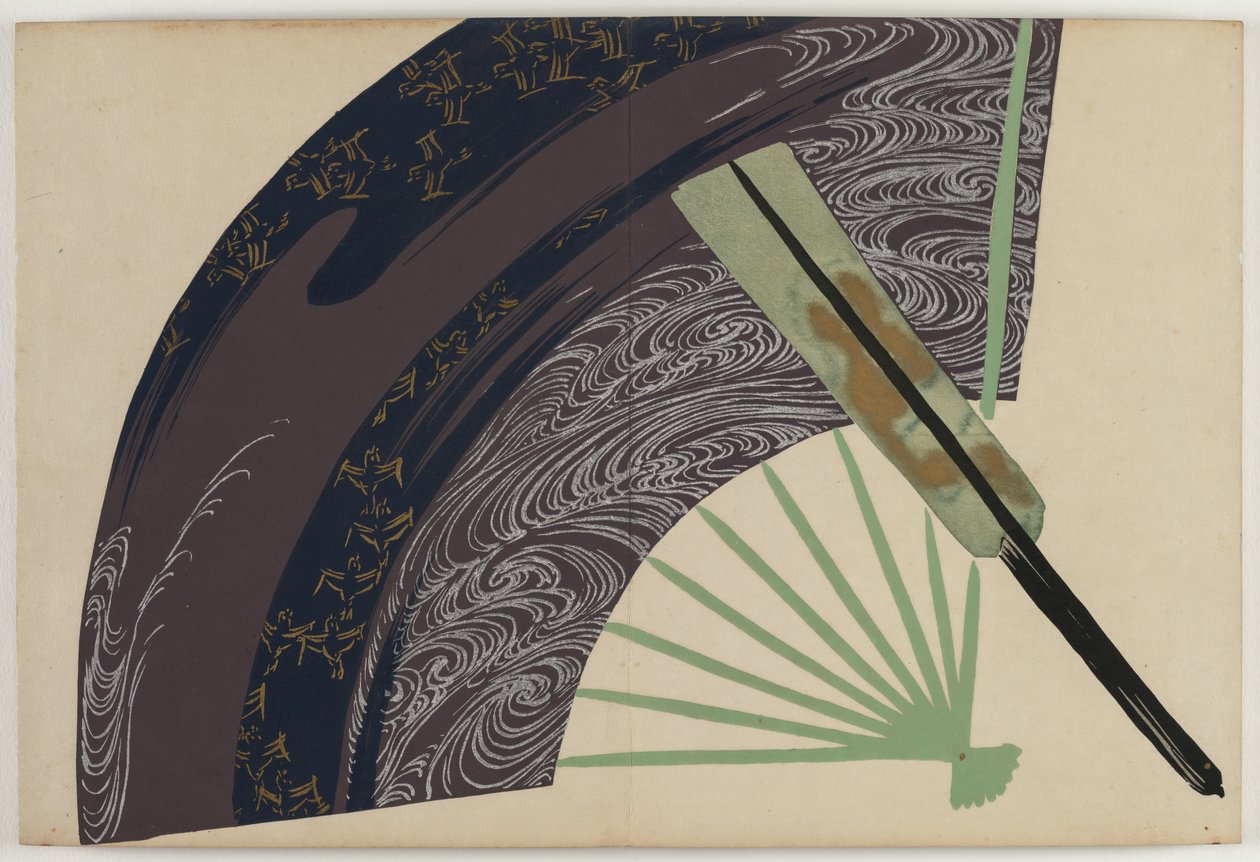 Flowers of a Hundred Worlds (Momoyogusa): Folding Fans (Suehiro) de Kamisaka Sekka