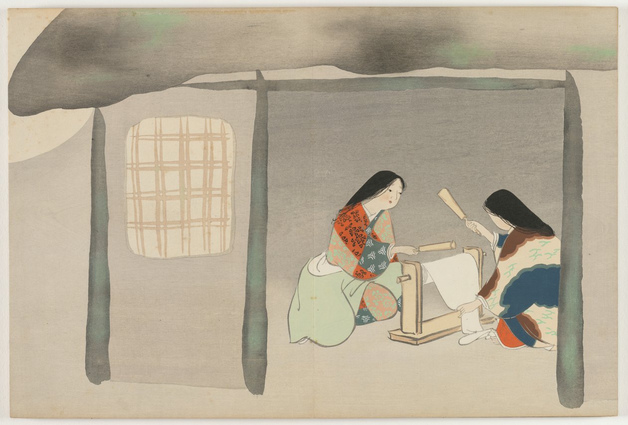 Flores de Cem Mundos (Momoyogusa): Fulling Silk (Uchiginu) de Kamisaka Sekka