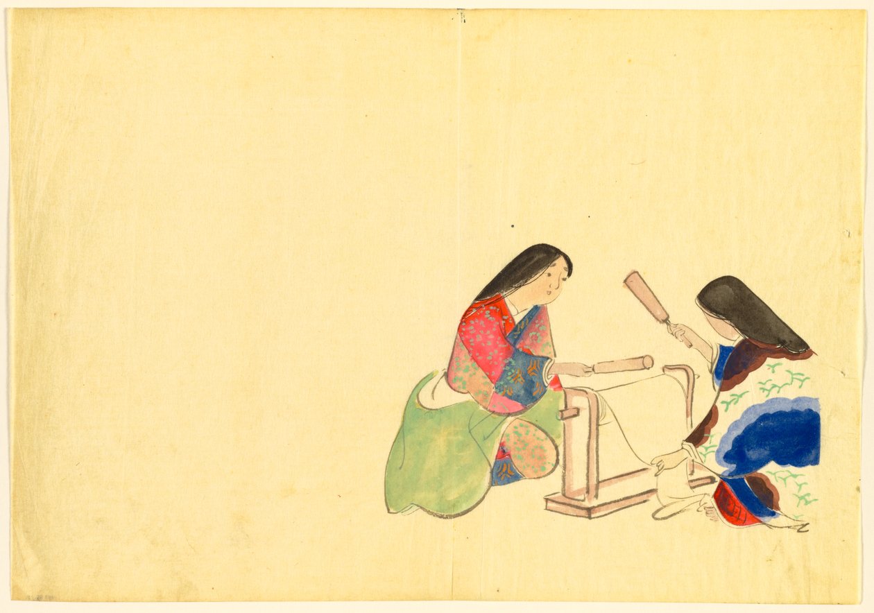 Flores de Cem Mundos (Momoyogusa): Fulling Silk (Uchiginu) de Kamisaka Sekka