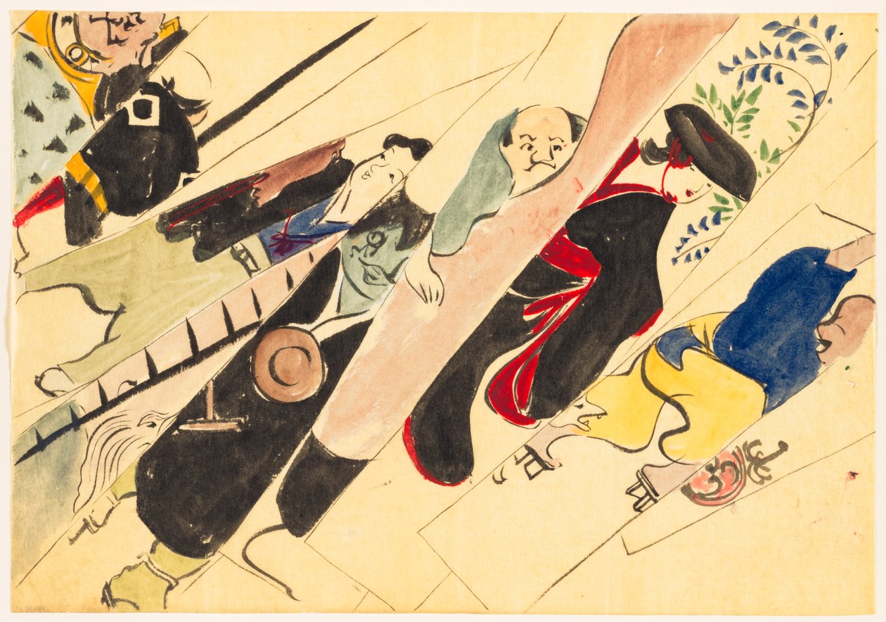 Quatros de mundos Fundred (Momoyogusa): Otsue (Otsue) de Kamisaka Sekka