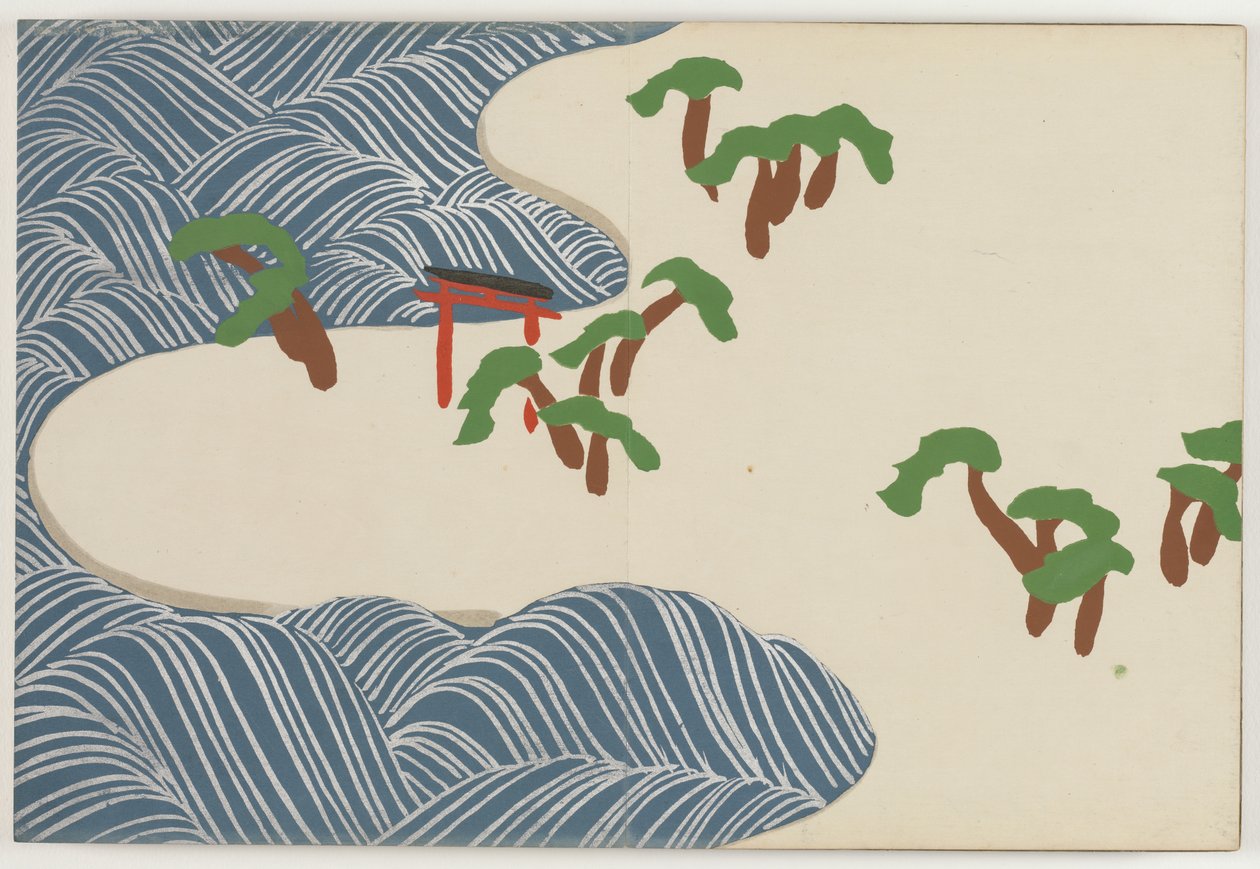 Quatros de mundos Fundred (Momoyogusa): Suminoe (Suminoe) de Kamisaka Sekka