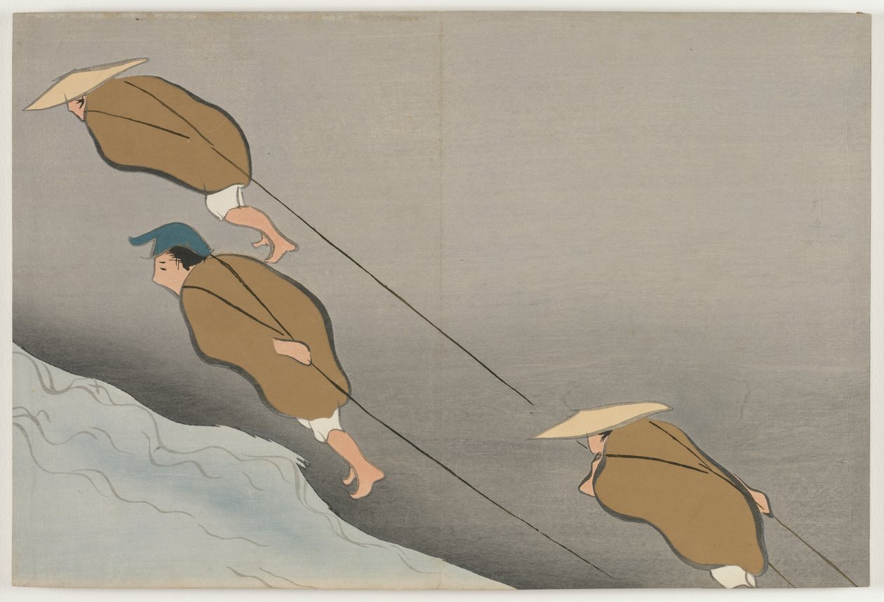 Flowers of a Hundred Worlds (Momoyogusa): Tugging Boats (Hikibune) de Kamisaka Sekka