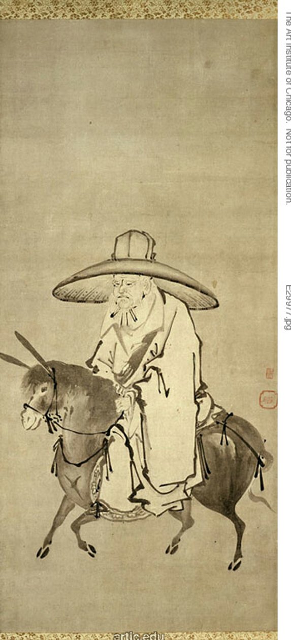 O poeta Du Fu montado num burro de Kanô Shigenobu