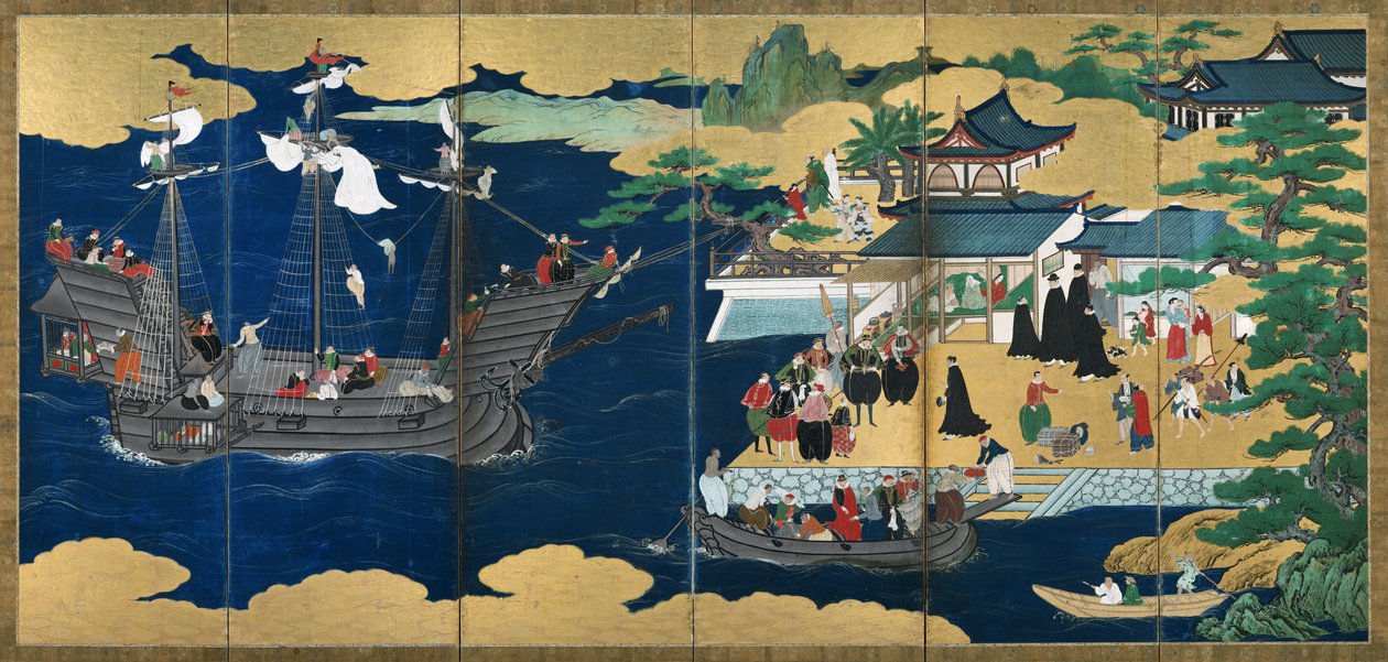 Importantes Telas de Navegação por Propriedade Cultural de Kano Sanraku