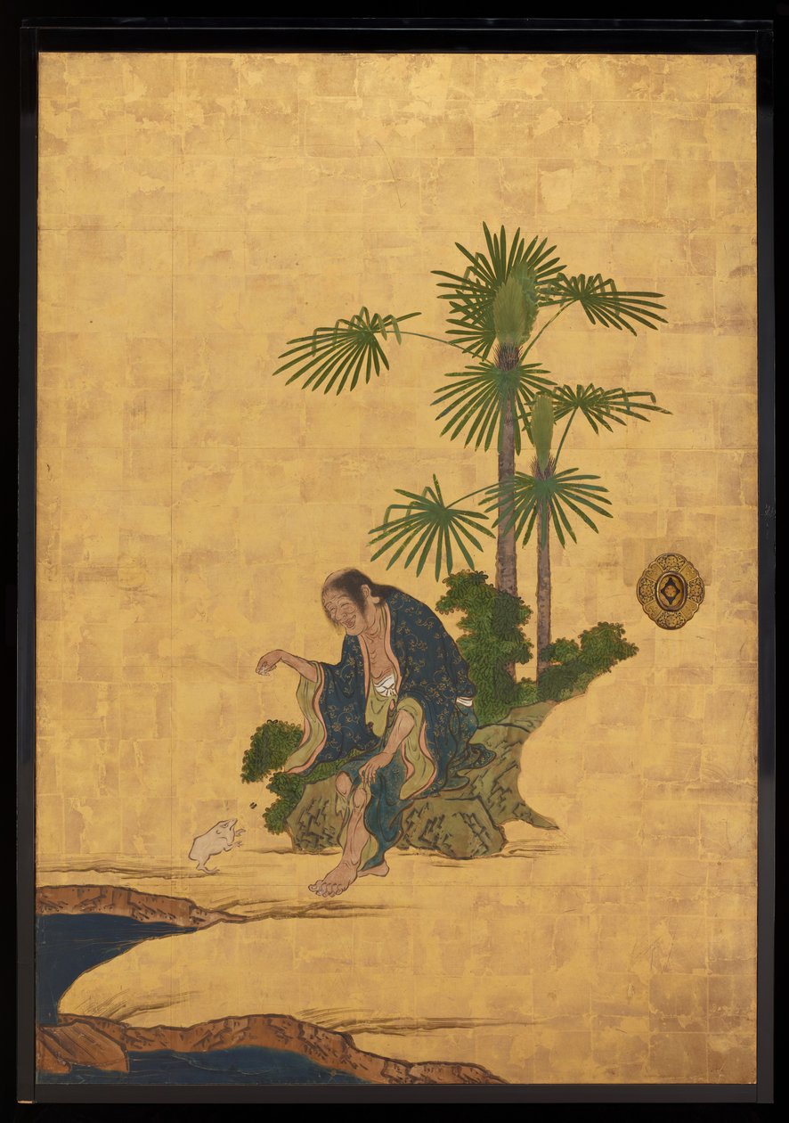 Imortais Taoístas, c.1647 (tinta, cores e ouro sobre papel) de Kano Sansetsu