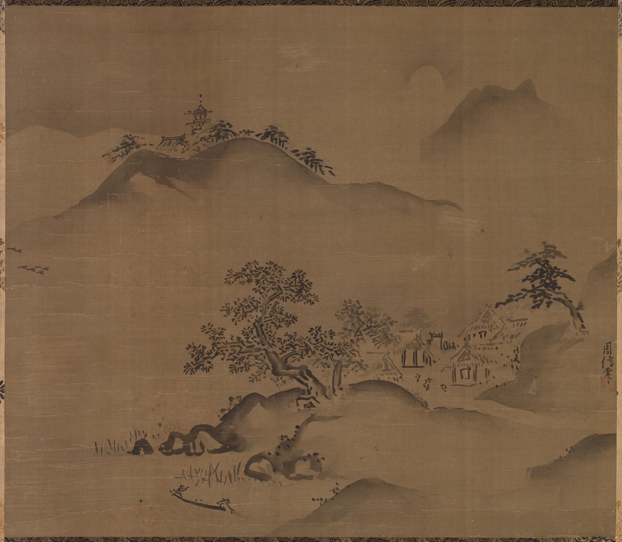 Paisagem chinesa de Kano Chikanobu