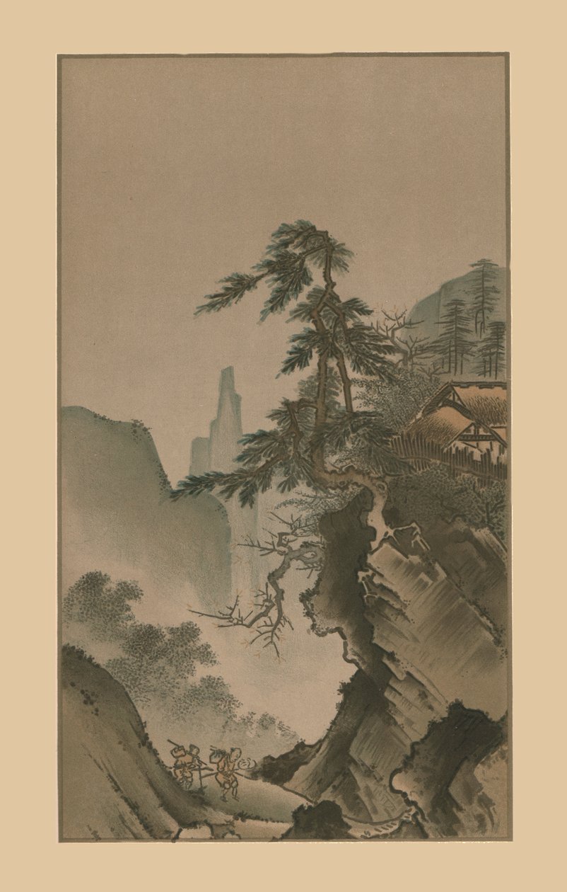 Paisagem chinesa, século XVI, 1886 de Kano Masanobu