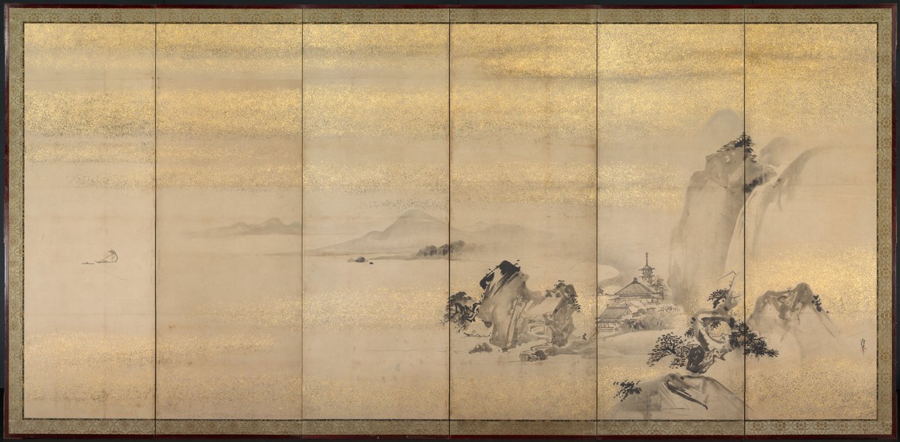 Paisagens de verão e inverno, 1600s. de Kano Naonobu