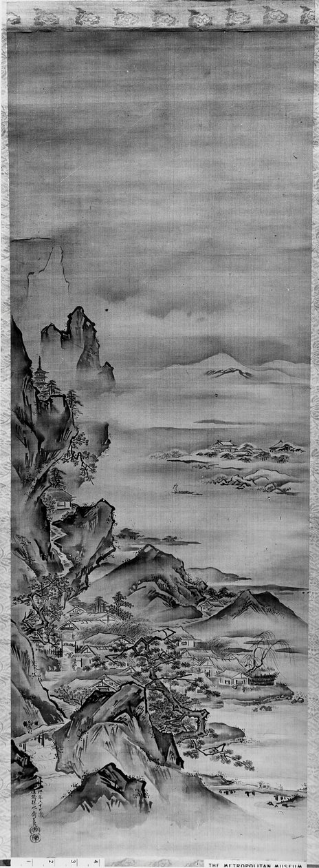 Vista do Monte Horai, século XIX. de Kano Tansui