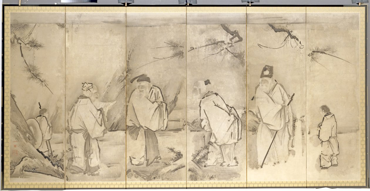 Quatro Anciãos do Monte Shang, 1600s. de Kanō Tan’yū