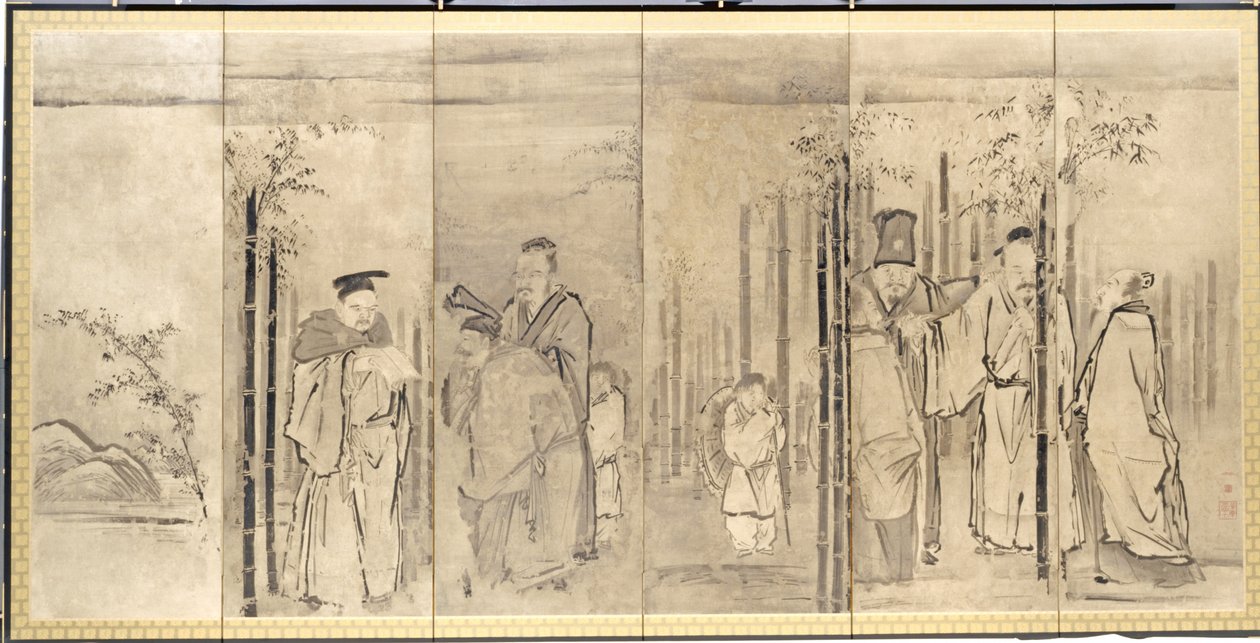 Sete Sábios do Bosque de Bambu, 1600. de Kanō Tan’yū
