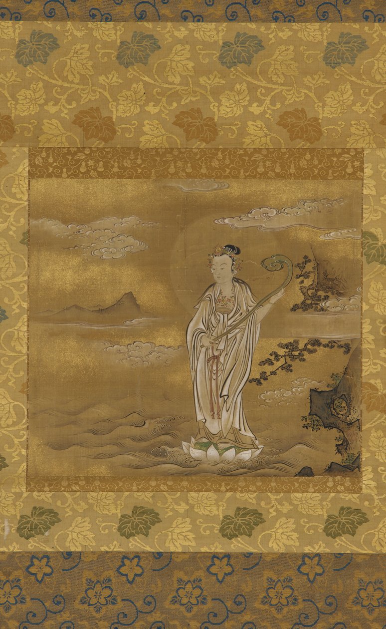 Bodhisattva cruzando o mar, período Edo, século XVII. de Kanō Tan’yū