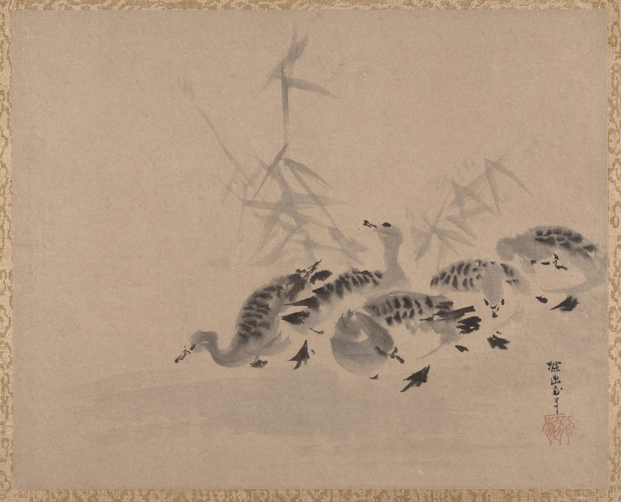 Patos e Juncos, c. 1650. de Kanō Tan’yū