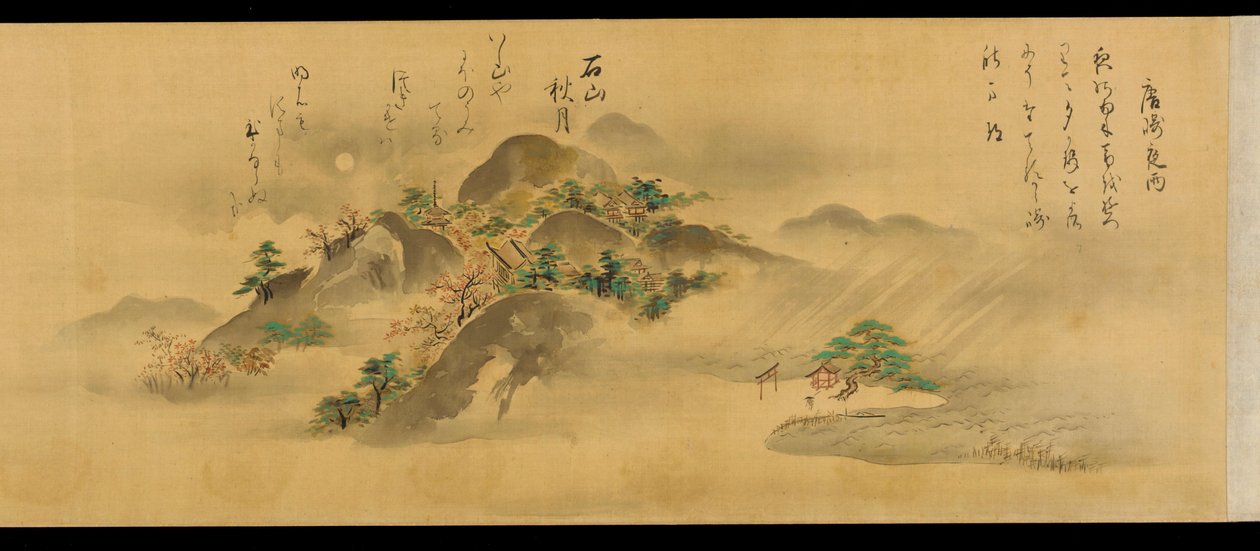 Oito Vistas da Província de Omi, período Edo, 1670. de Kanō Tan’yū