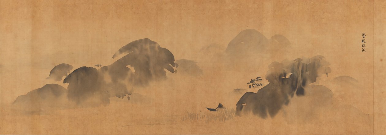 Temas famosos para estudo de pintura conhecido como o jardim da pintura Gaen, 1670. de Kanō Tan’yū