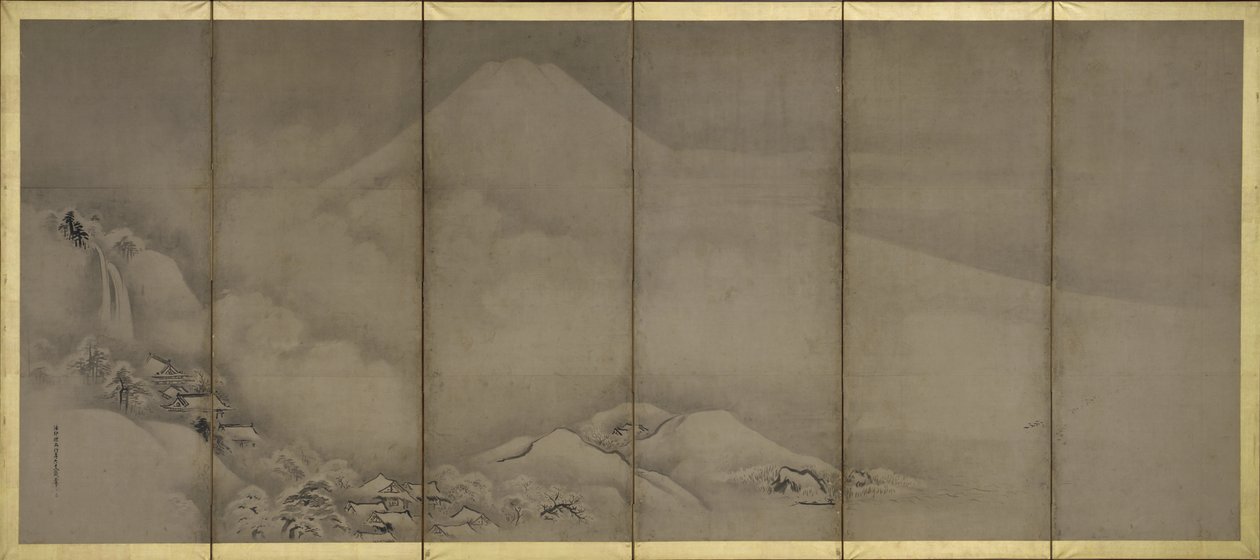 Monte Fuji e Matsubara Point, telas de Kano Tanyu