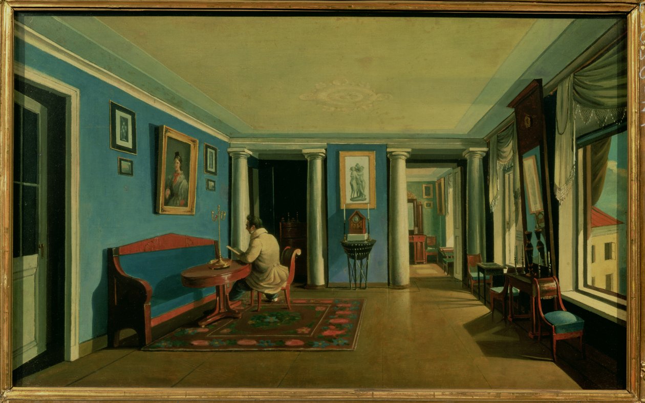 Dentro de casa. Sala de Desenho com Entresol Coluna de Kapiton Alekseevich Zelentsov