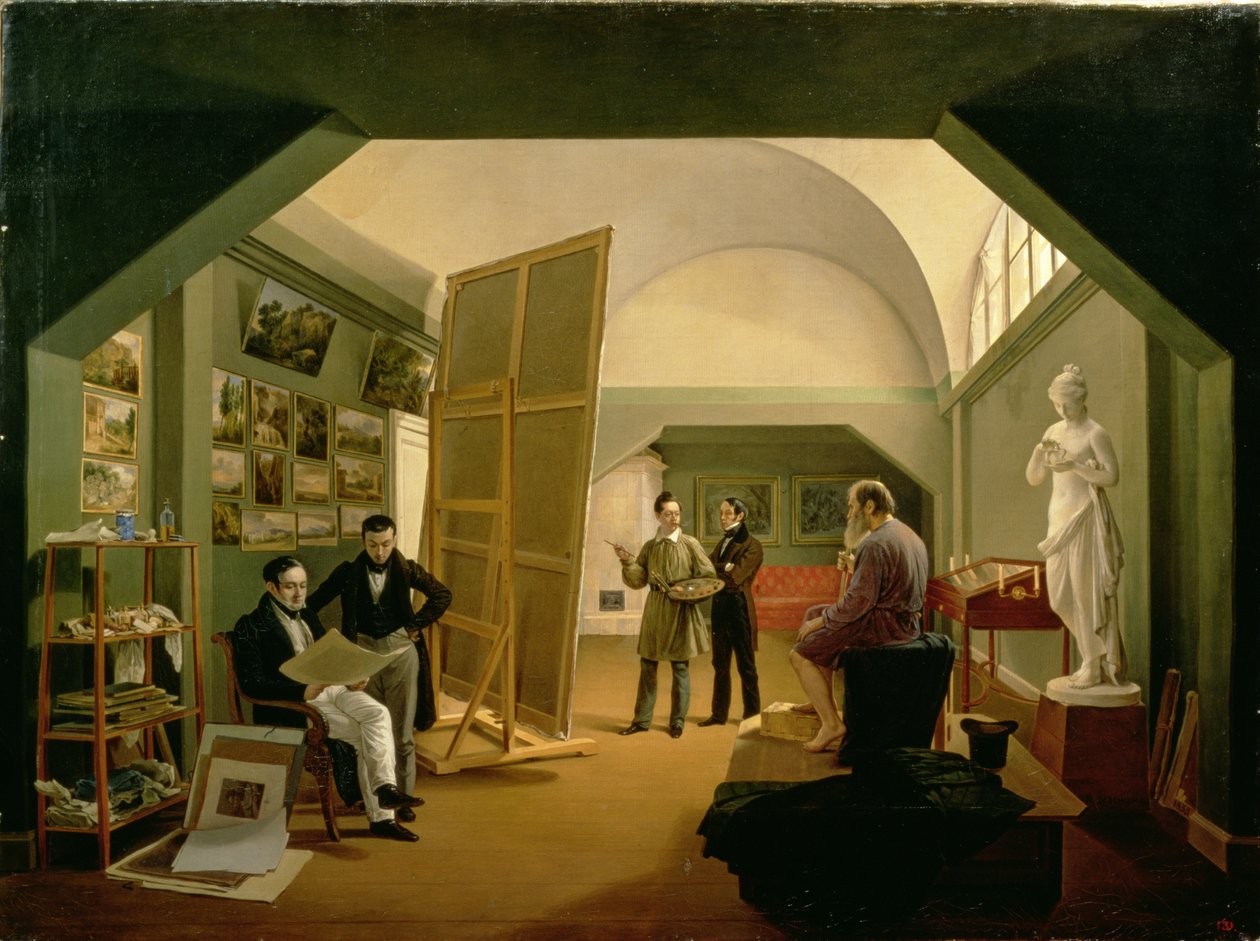 O Estúdio da Bacia Petr Vasilevich (1793-1877) 1833 de Kapiton Alekseevich Zelentsov