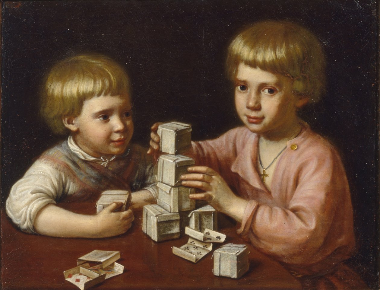 Crianças brincando, 1837 de Kapiton Stepanovich Pavlov