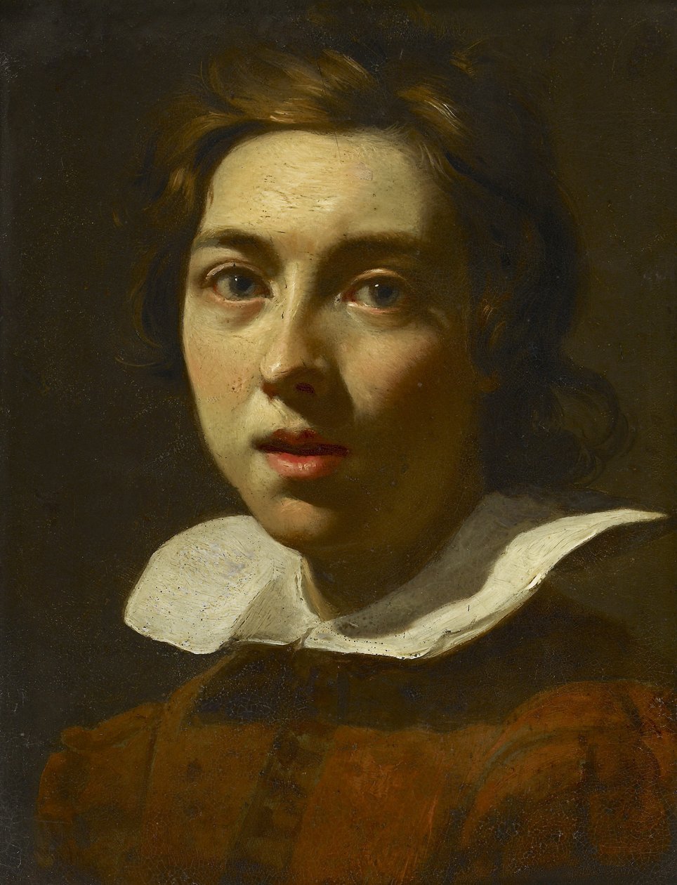 Retrato de um jovem (óleo em cobre) de Karel Dujardin