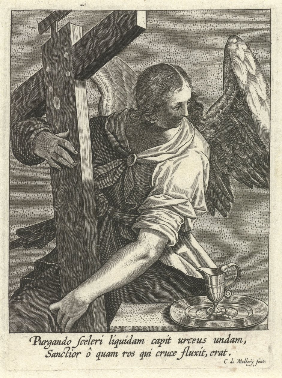 Anjo com cruz e lavatório de Karel van Mallery