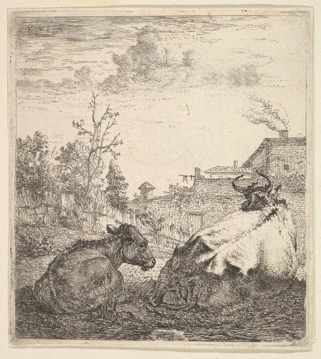 The Cow and the Calf, século XVII. de Karel Du Jardin
