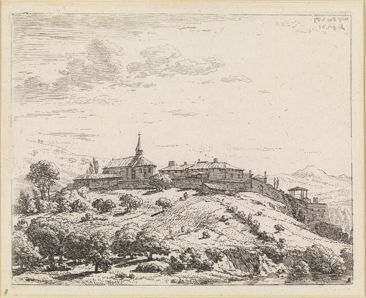 Aldeia numa colina de Karel Dujardin