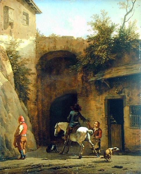 Em frente ao hotel, 1658 de Karel Dujardin