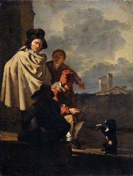 Italianos com um cão de Karel Dujardin