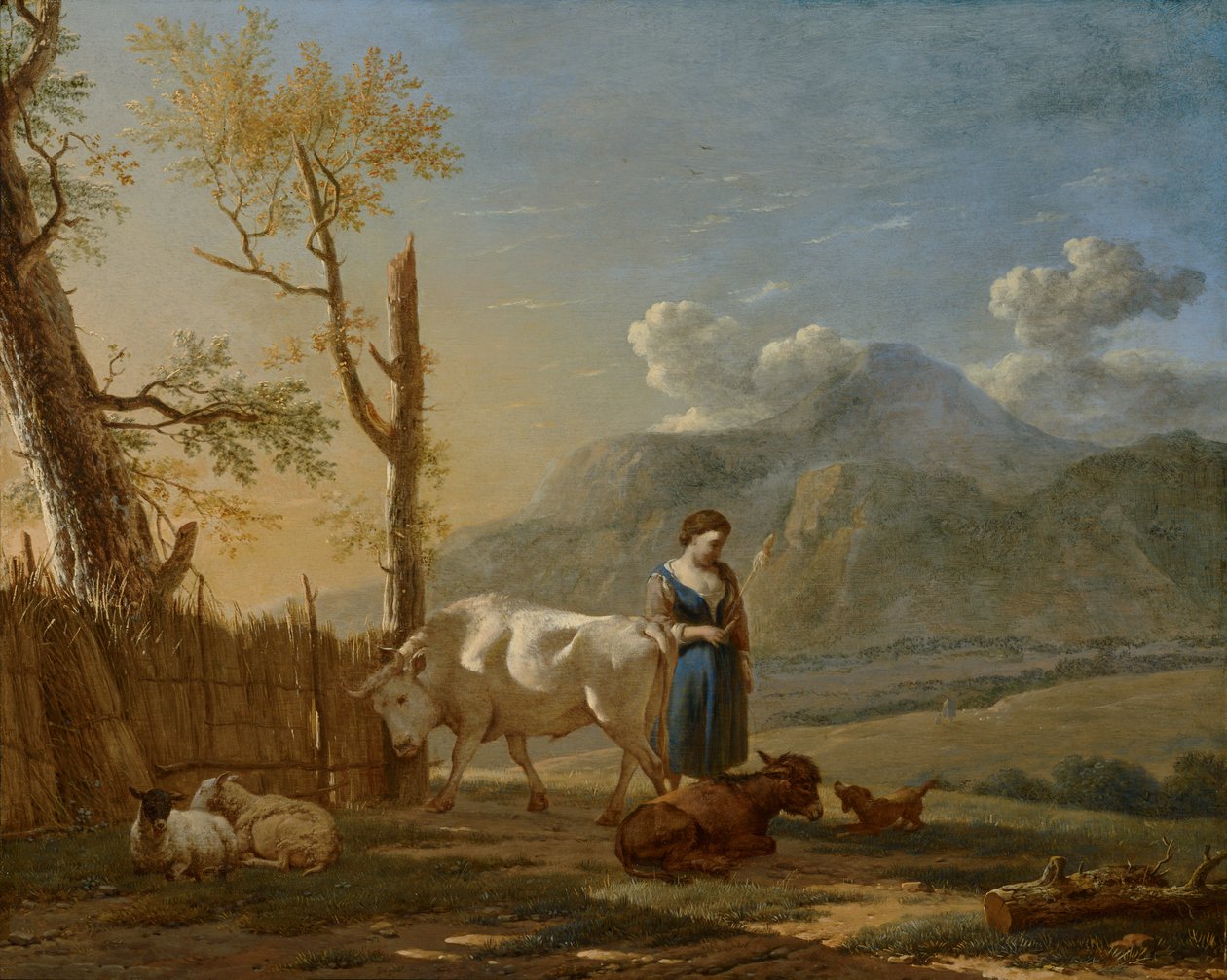 Paisagem com uma pastora de Karel Dujardin