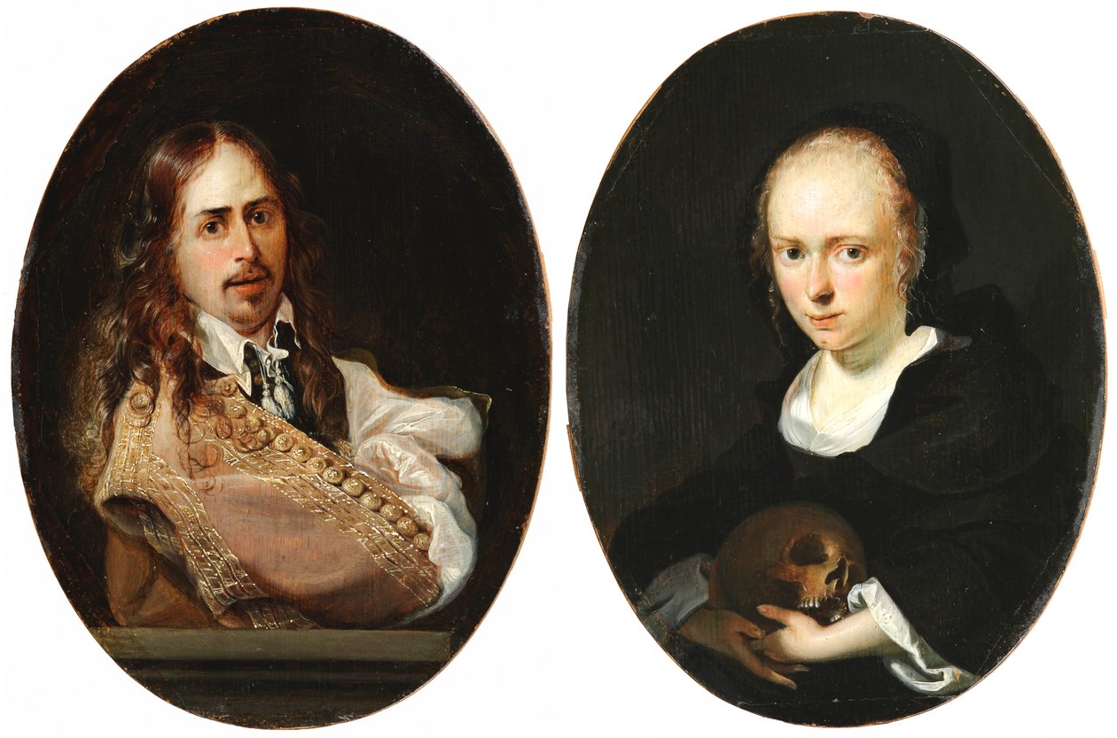 Autorretrato e retrato de Cornelia Bouwers, mulher do artista de Karel Slabbaert