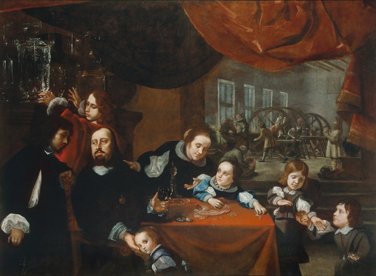 A família do lapidador de pedras preciosas Dionísio Miseroni de Karel Škréta