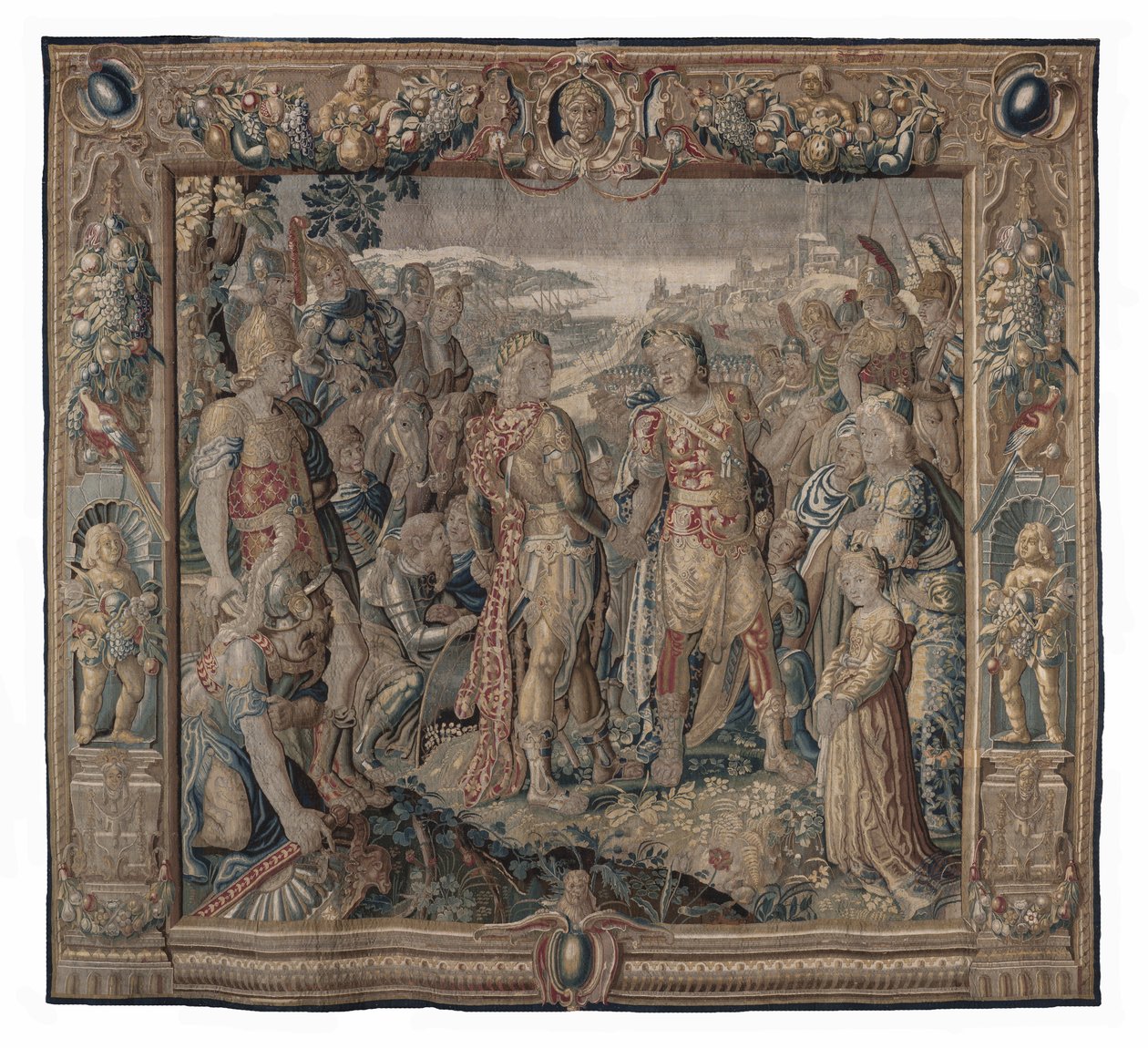 Octavia Effects the Concord of Tarentum; tapeçaria, data desconhecida (lã | lápis) de Karel van II Mander