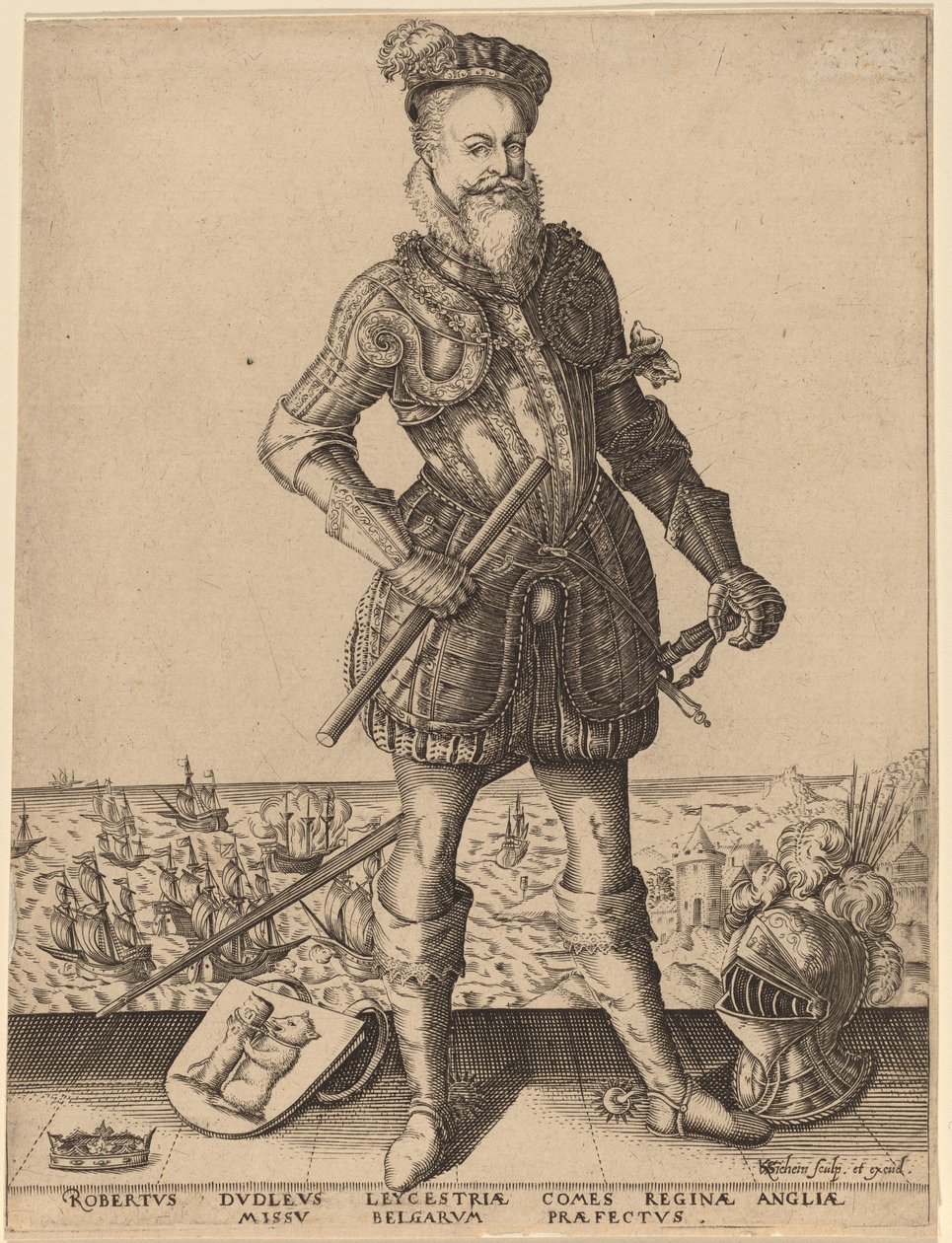Robert Dudley, Conde de Leicester de Karel van Sichem after Christoffel