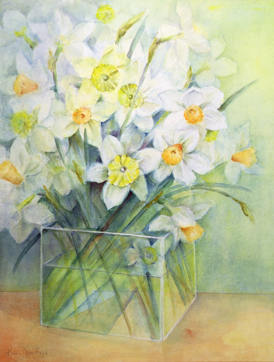 Jonquils em um vaso de vidro de Karen Armitage