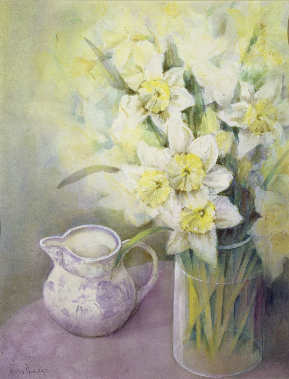 Narcisos com Jarro Oriental (wc) de Karen Armitage