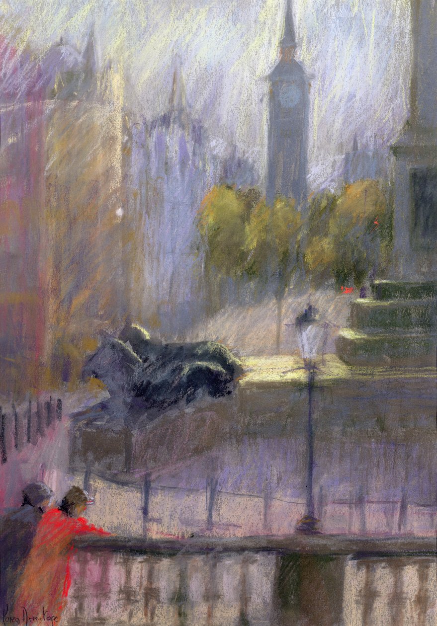 Trafalgar Square (pastel sobre papel) de Karen Armitage
