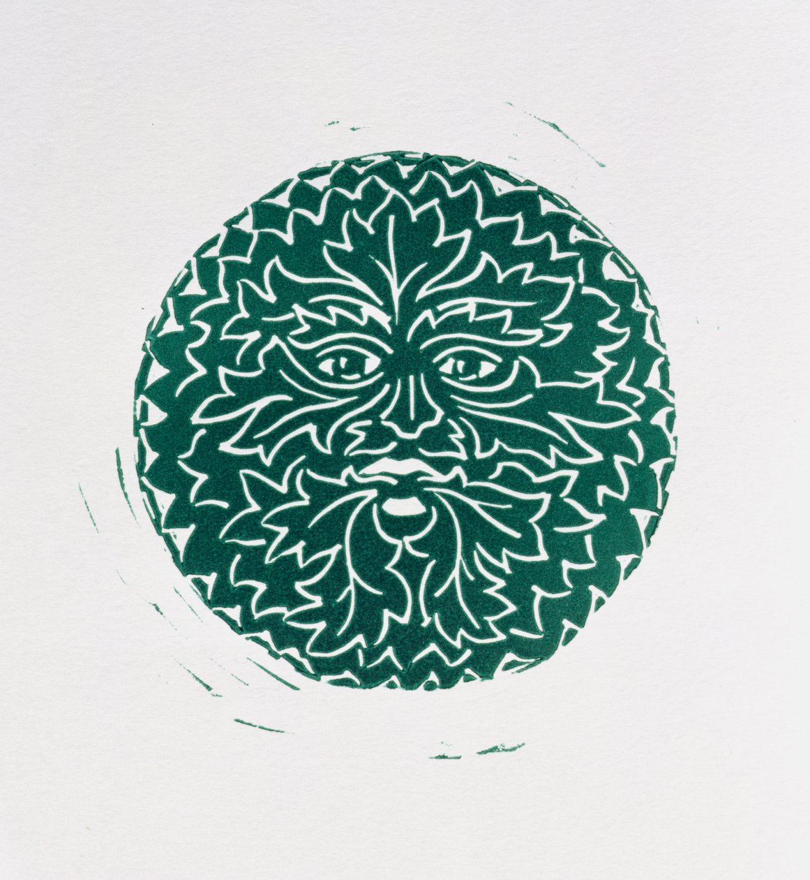 The Green Man, 1998 (linogravura e papel) de Karen Cater