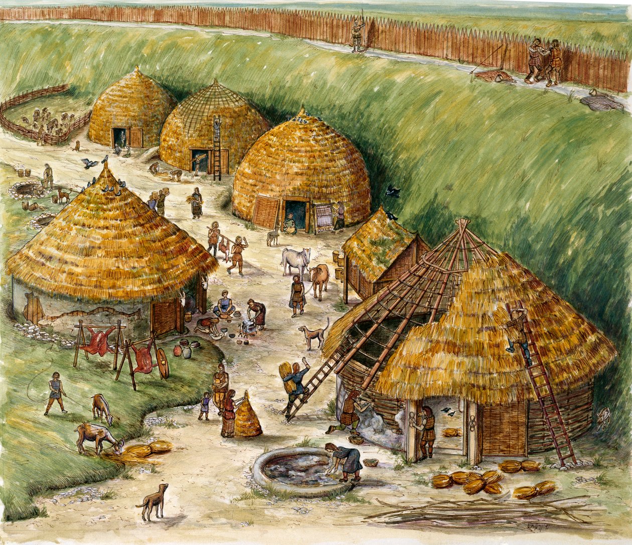 Danebury Hill Fort, Hampshire, século 2 aC de Karen Guffogg