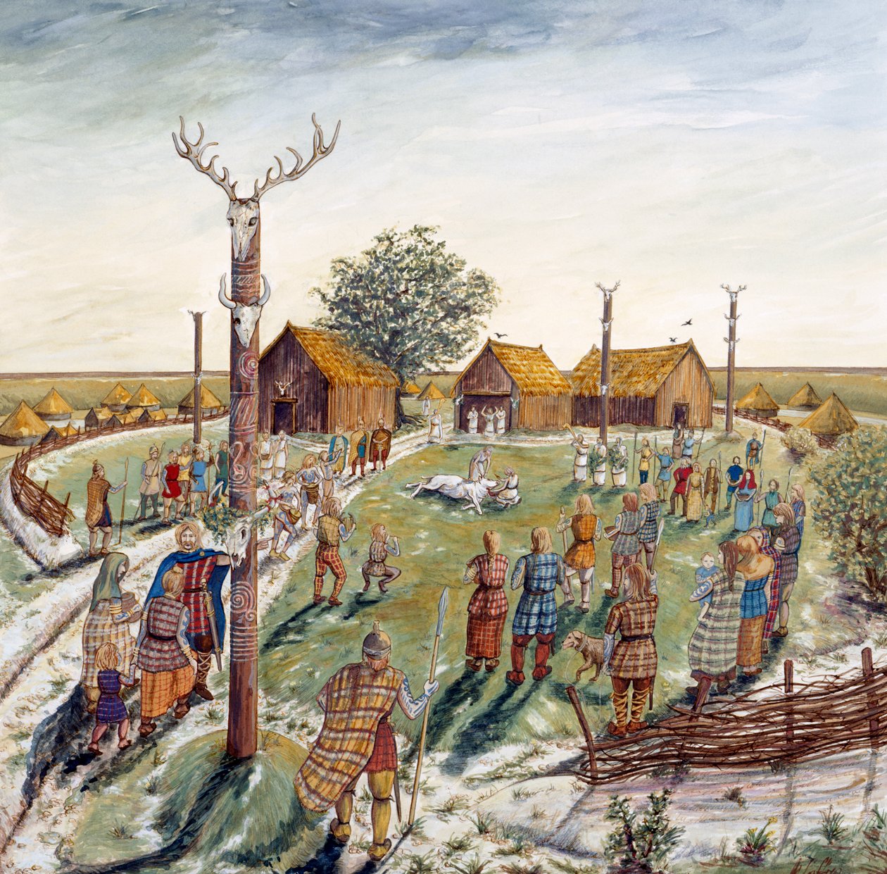 Danebury Hill Fort, século II a.C., c1990-2010 de Karen Guffogg