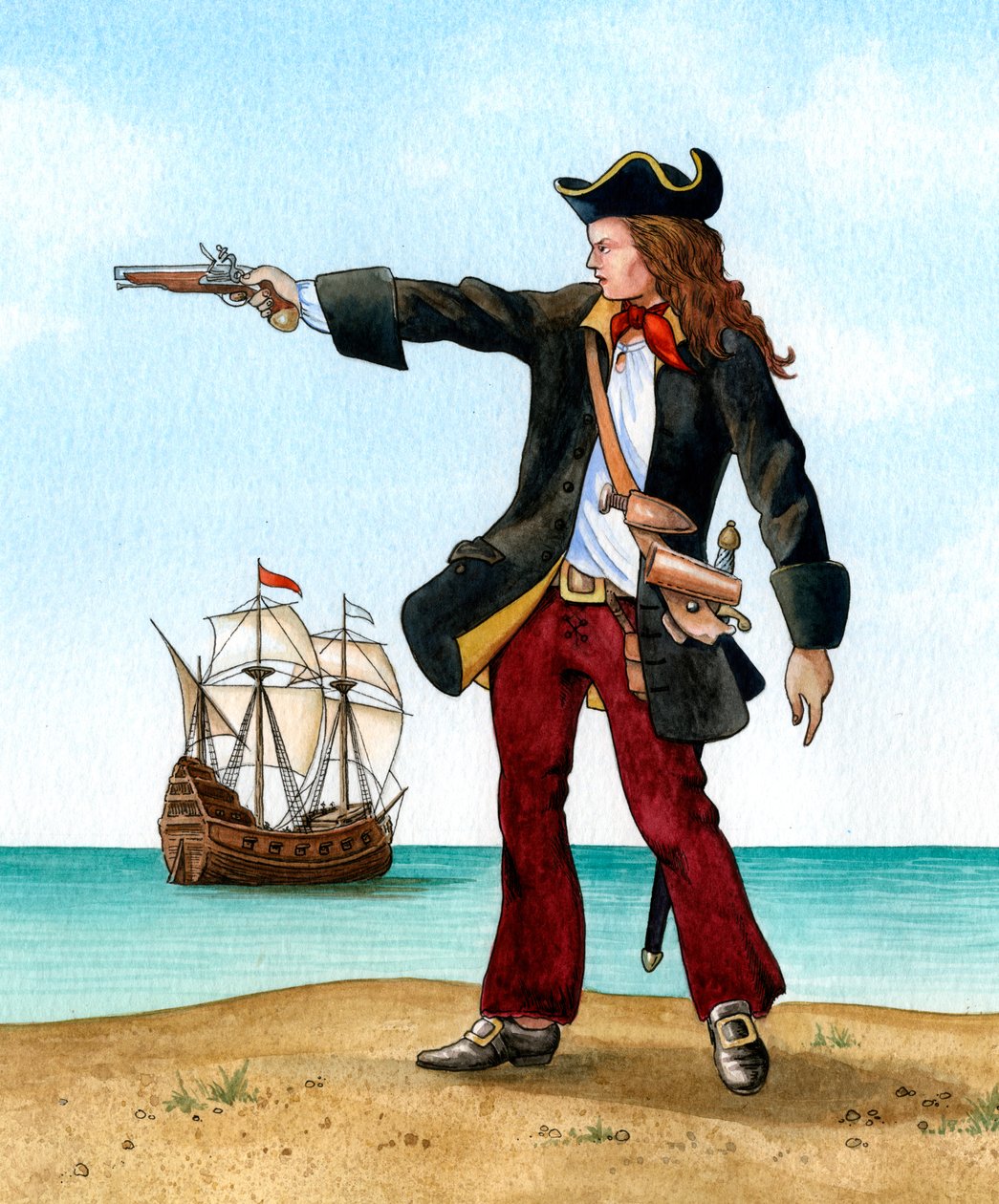 Anne Bonny, c1698, pirata irlandês. de Karen Humpage