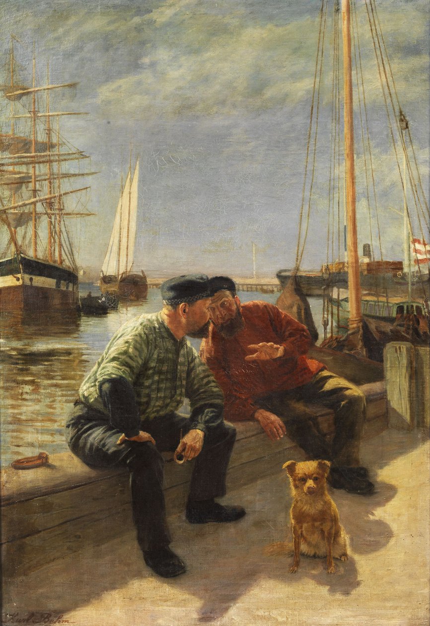 Dois, pescadores, ligado, a, quay de Karl Behm